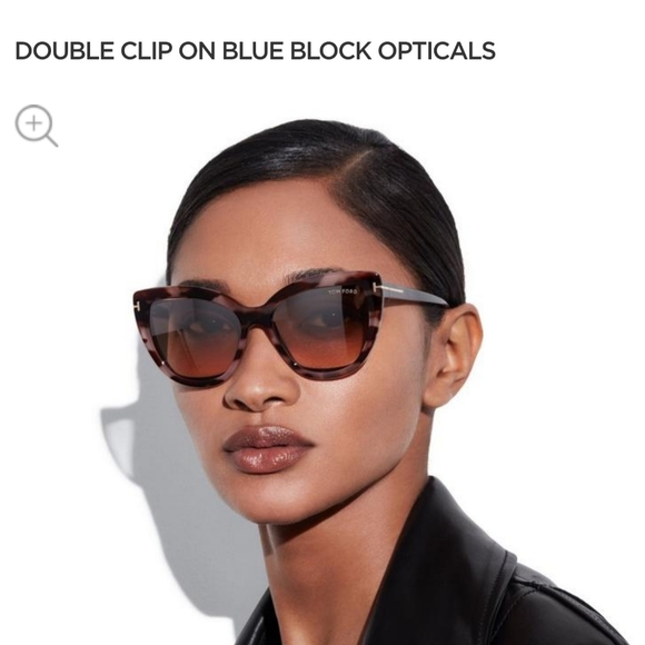 Tom Ford glasses with Sunglass Clip-Ons - Picture 10 of 10